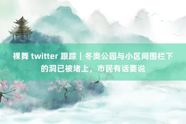 裸舞 twitter 跟踪｜冬奥公园与小区间围栏下的洞已被堵上，市民有话要说