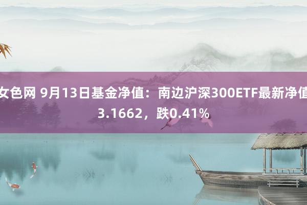 女色网 9月13日基金净值：南边沪深300ETF最新净值3.1662，跌0.41%