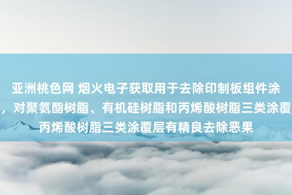 亚洲桃色网 烟火电子获取用于去除印制板组件涂覆层的去除剂专利，对聚氨酯树脂、有机硅树脂和丙烯酸树脂三类涂覆层有精良去除恶果