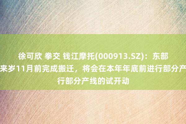 徐可欣 拳交 钱江摩托(000913.SZ)：东部新厂瞻望于来岁11月前完成搬迁，将会在本年年底前进行部分产线的试开动