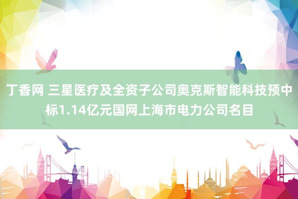 丁香网 三星医疗及全资子公司奥克斯智能科技预中标1.14亿元国网上海市电力公司名目