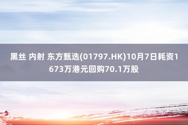 黑丝 内射 东方甄选(01797.HK)10月7日耗资1673万港元回购70.1万股