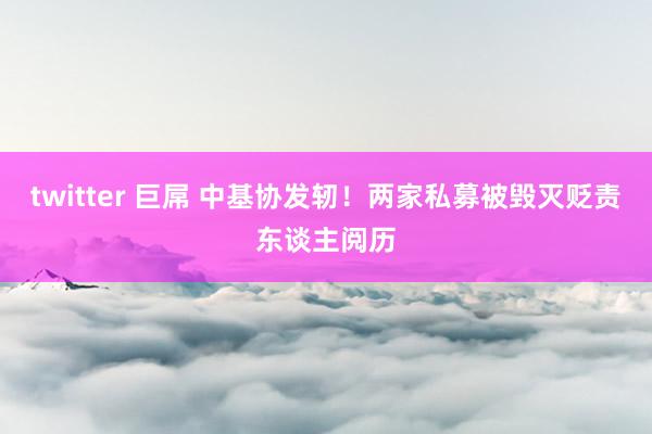 twitter 巨屌 中基协发轫！两家私募被毁灭贬责东谈主阅历