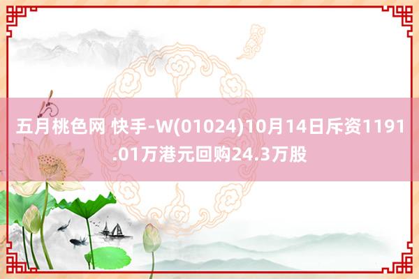 五月桃色网 快手-W(01024)10月14日斥资1191.01万港元回购24.3万股