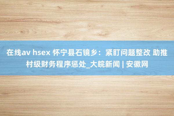 在线av hsex 怀宁县石镜乡：紧盯问题整改 助推村级财务程序惩处_大皖新闻 | 安徽网