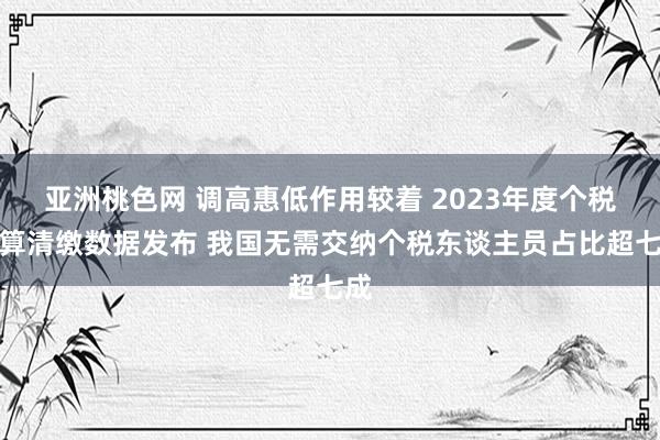 亚洲桃色网 调高惠低作用较着 2023年度个税汇算清缴数据发布 我国无需交纳个税东谈主员占比超七成