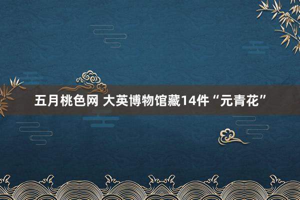 五月桃色网 大英博物馆藏14件“元青花”