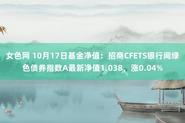 女色网 10月17日基金净值：招商CFETS银行间绿色债券指数A最新净值1.038，涨0.04%