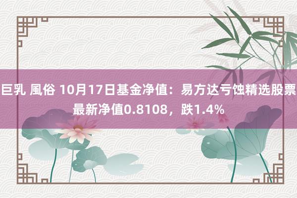 巨乳 風俗 10月17日基金净值：易方达亏蚀精选股票最新净值0.8108，跌1.4%