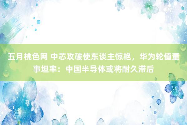 五月桃色网 中芯攻破使东谈主惊艳，华为轮值董事坦率：中国半导体或将耐久滞后