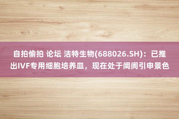 自拍偷拍 论坛 洁特生物(688026.SH)：已推出IVF专用细胞培养皿，现在处于阛阓引申景色