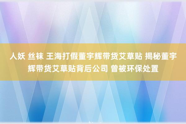 人妖 丝袜 王海打假董宇辉带货艾草贴 揭秘董宇辉带货艾草贴背后公司 曾被环保处置