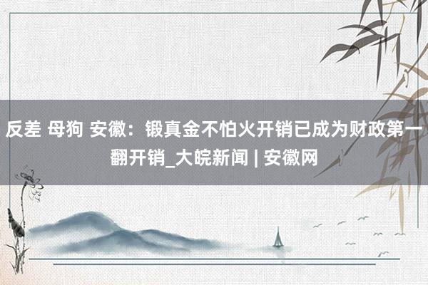 反差 母狗 安徽：锻真金不怕火开销已成为财政第一翻开销_大皖新闻 | 安徽网