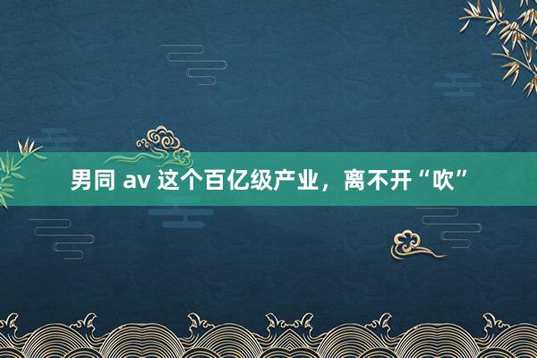 男同 av 这个百亿级产业，离不开“吹”