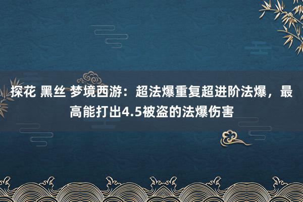 探花 黑丝 梦境西游：超法爆重复超进阶法爆，最高能打出4.5被盗的法爆伤害