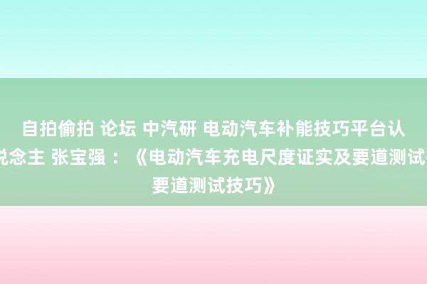 自拍偷拍 论坛 中汽研 电动汽车补能技巧平台认真东说念主 张宝强 ：《电动汽车充电尺度证实及要道测试技巧》