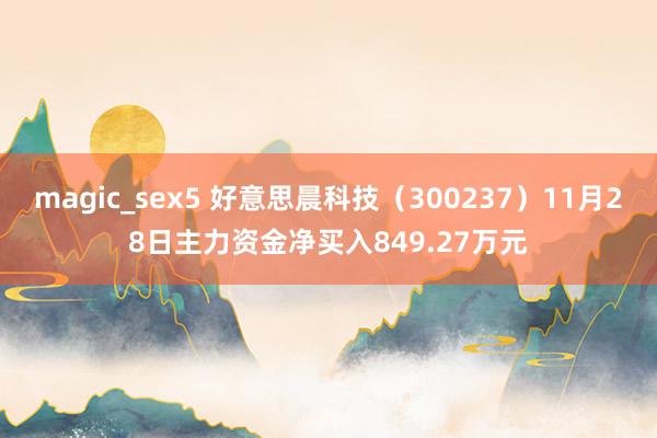 magic_sex5 好意思晨科技（300237）11月28日主力资金净买入849.27万元