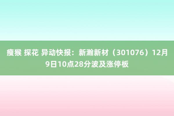 瘦猴 探花 异动快报：新瀚新材（301076）12月9日10点28分波及涨停板