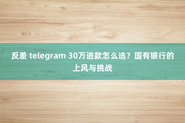 反差 telegram 30万进款怎么选？国有银行的上风与挑战