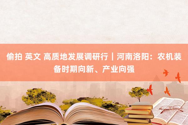 偷拍 英文 高质地发展调研行｜河南洛阳：农机装备时期向新、产业向强