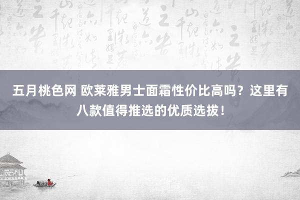 五月桃色网 欧莱雅男士面霜性价比高吗？这里有八款值得推选的优质选拔！