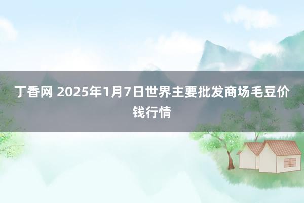 丁香网 2025年1月7日世界主要批发商场毛豆价钱行情