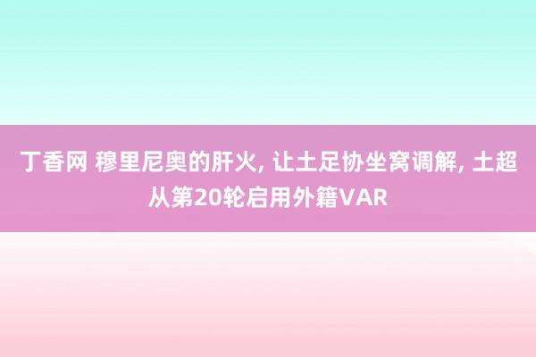 丁香网 穆里尼奥的肝火， 让土足协坐窝调解， 土超从第20轮启用外籍VAR